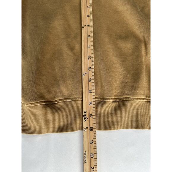 Victoria's Secret PINK Sz S Logo Relaxed Cropped Pullover Sweatshirt Tan Beige - Picture 13 of 13